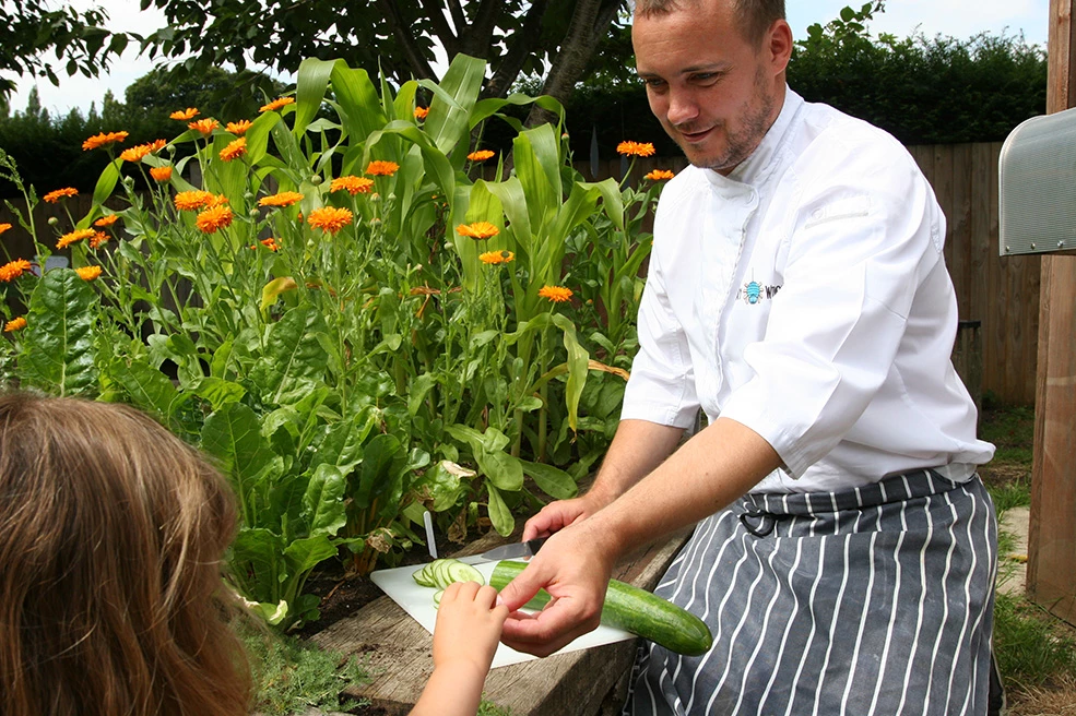 Rob Hartley, Chef, in Incy Wincy Day Nursery’s garden