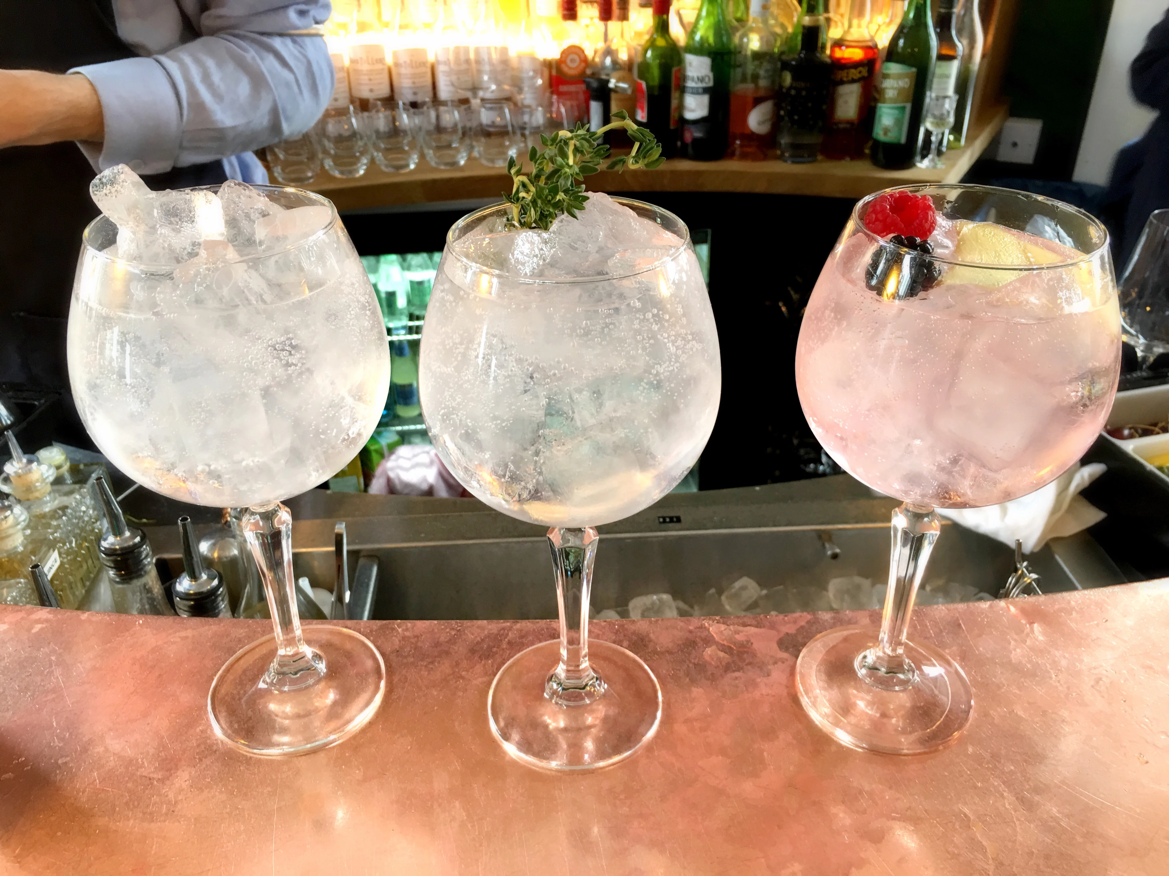 Gin and tonics at the Distillery in London