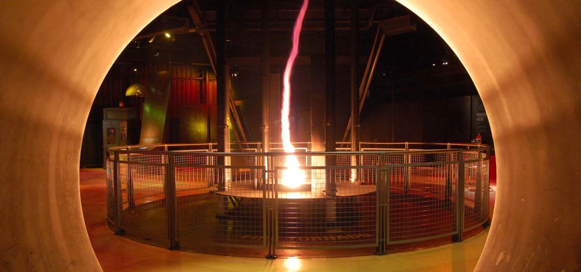 The fire tornado at Magna Science Adventure Centre.JPG