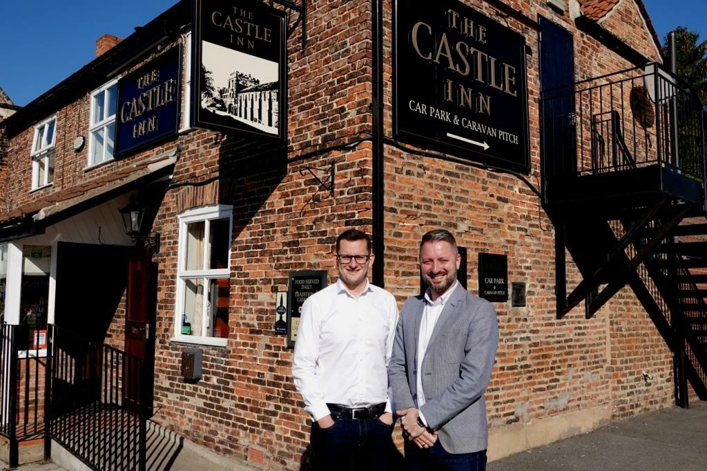 We’ll Drink To That! MATTGRAY Hospitality Consultants Matt Rose, left, and Graham, Usher outside the Castle Inn, Cawood