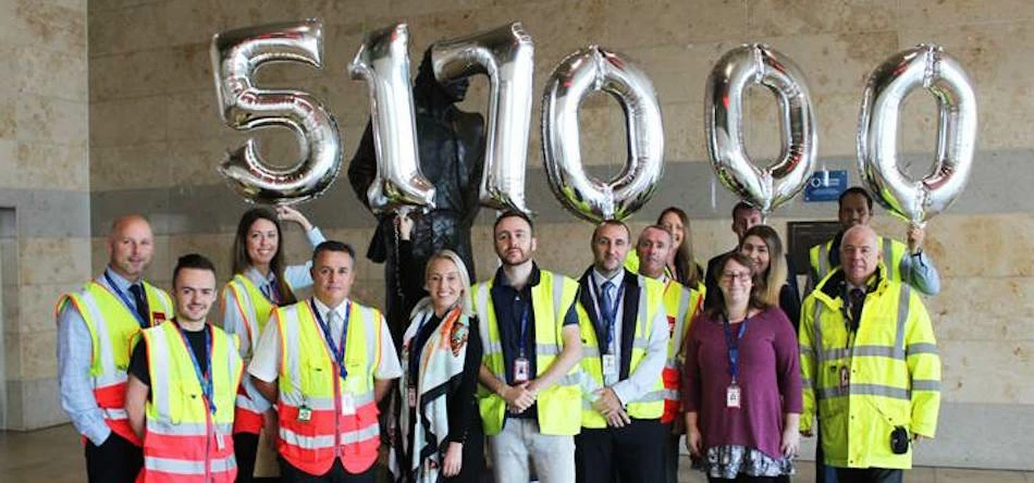 LJLA staff celebrate last month’s passenger figures