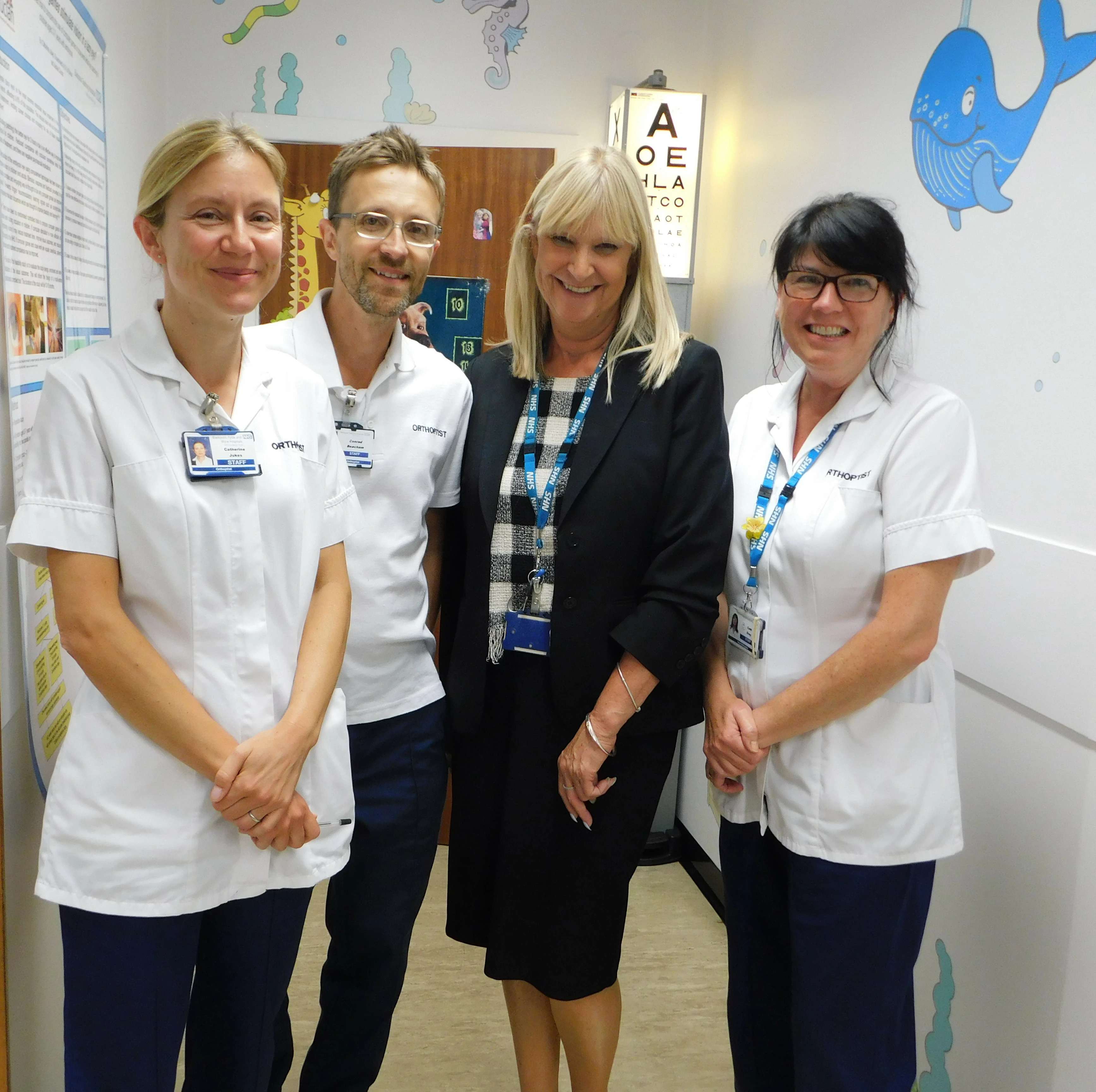 Orthoptists at Blackpool Victoria Hospital with ECLO Linda Sethi 