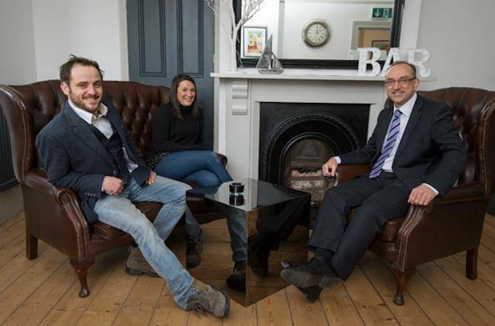 Andrew and Mica Wyatt with HSBC’s Martin Goodall at The Chapel House Hotel & Restaurant.