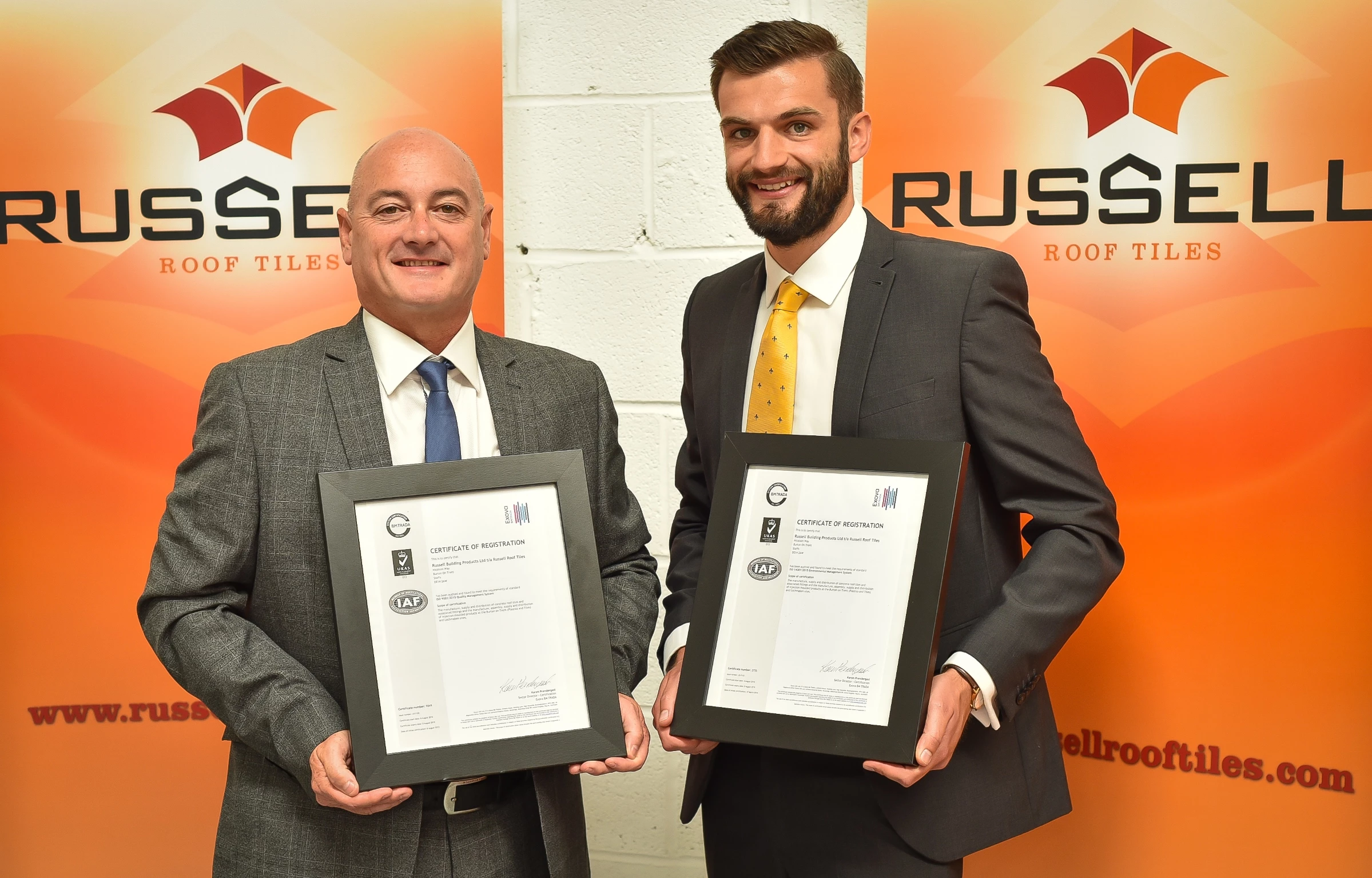 Andrew Hayward and Dan Hancox from Russell Roof Tiles 