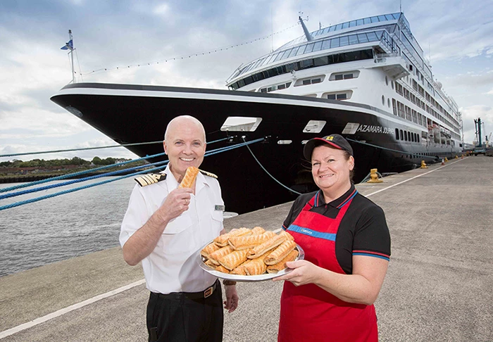 Norwegian Captain Johannes Tysse of Azamara Cruises orders boat load of Greggs sausage rolls on first cruise to Port of Tyne
