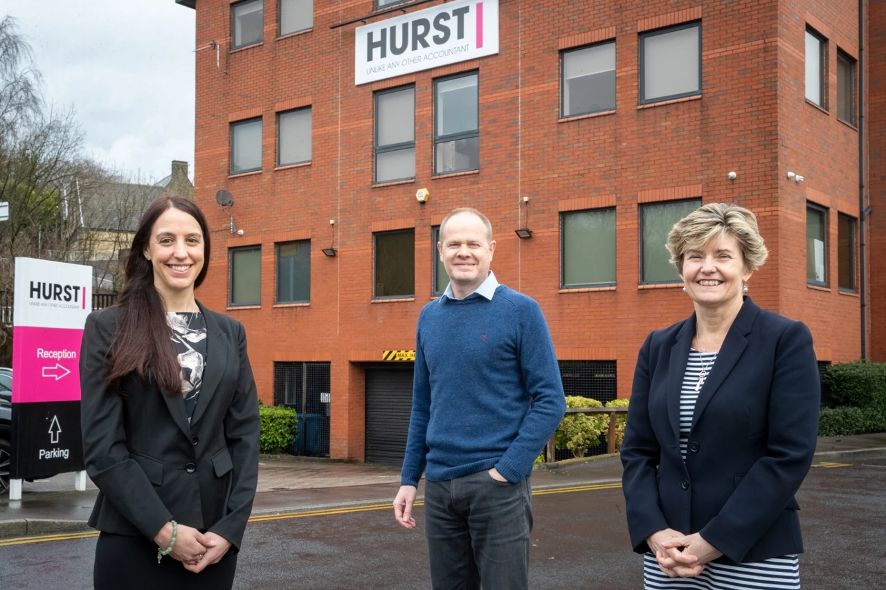 Sarah Haley, left, with HURST tax partner Adrian Young and the firm's head of tax advisory Liz Gallagher
