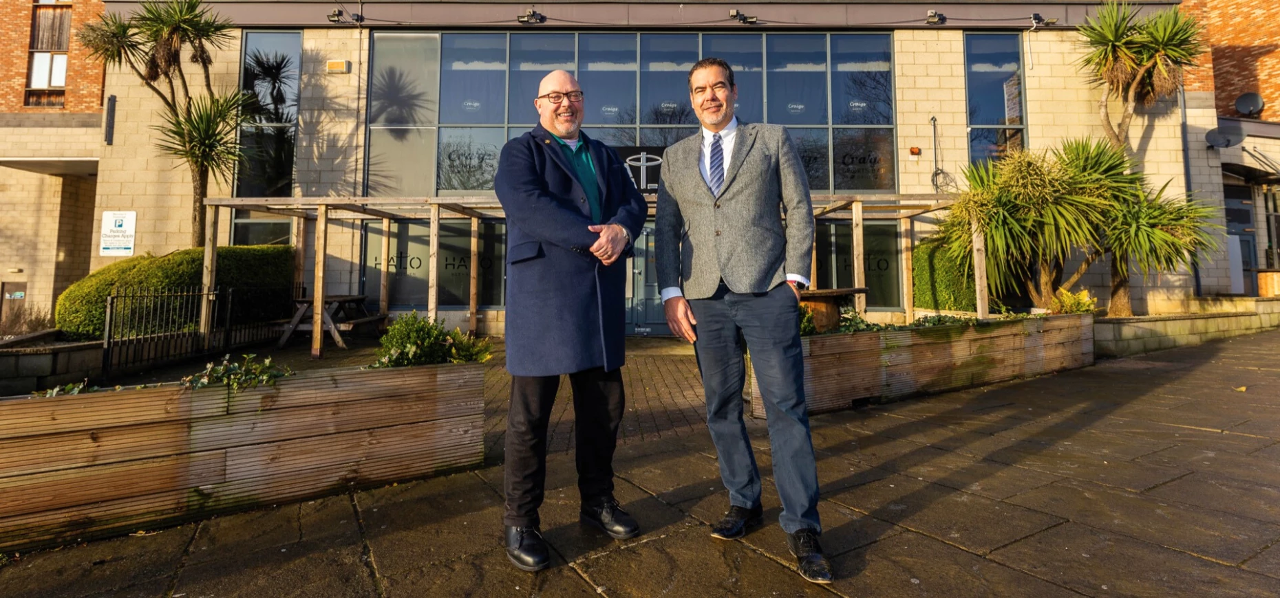 Cllr Graeme Miller, leader of Sunderland City Council alongside Rodrigo Grassi, co-founder and co-director of RIO outside of the new venue.