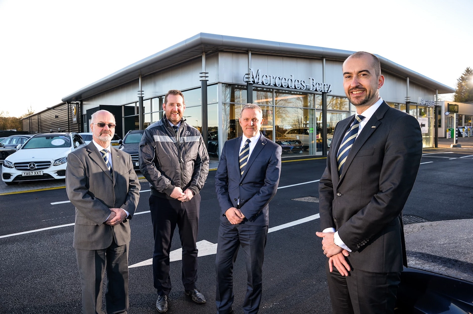 Jamie Taylor (far right), head of business at Mercedes-Benz Harrogate, with (L to R) John Blackwood, Richard Young and Geoff Roswell