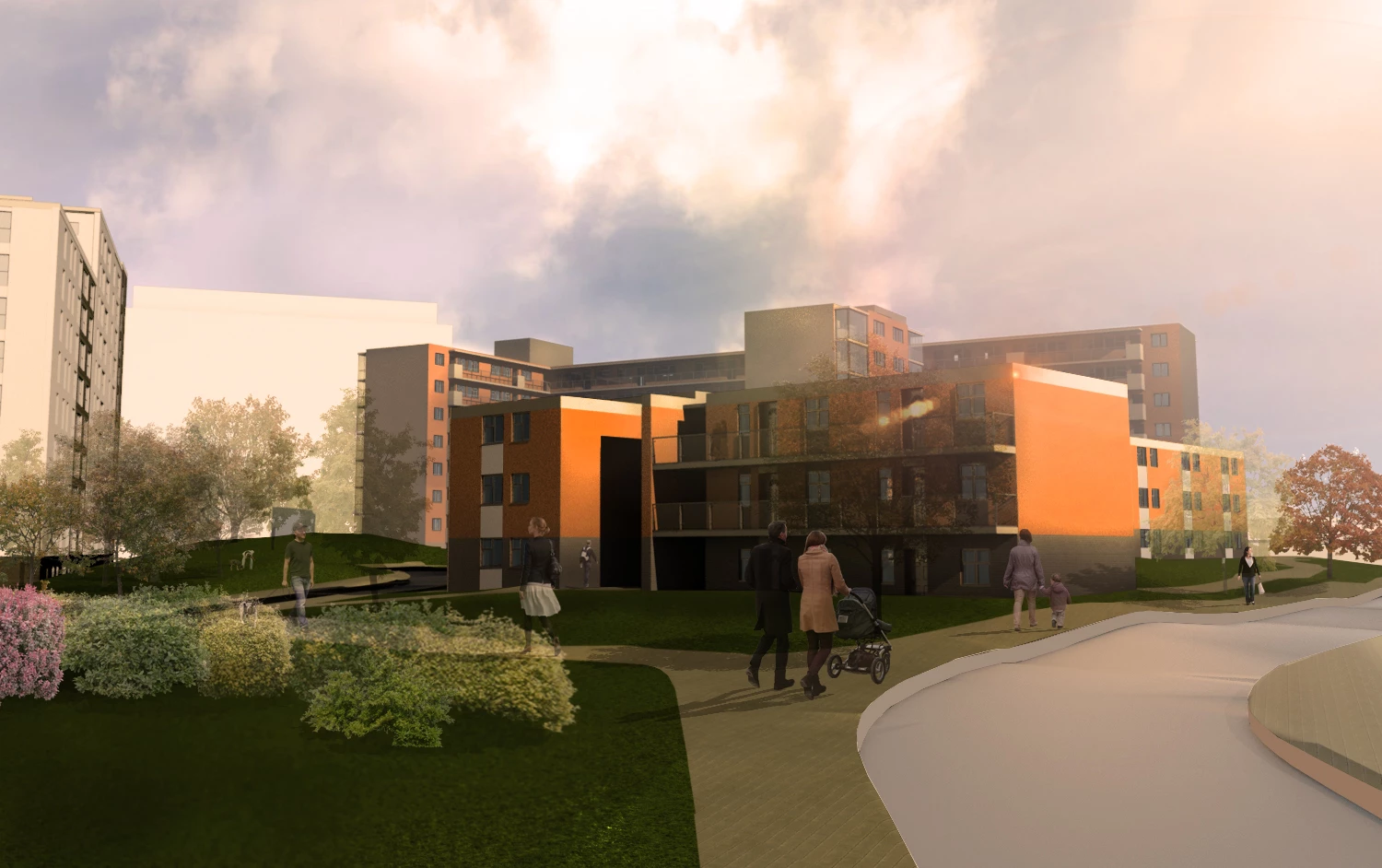 An artist's impression of Canon Green Court campus