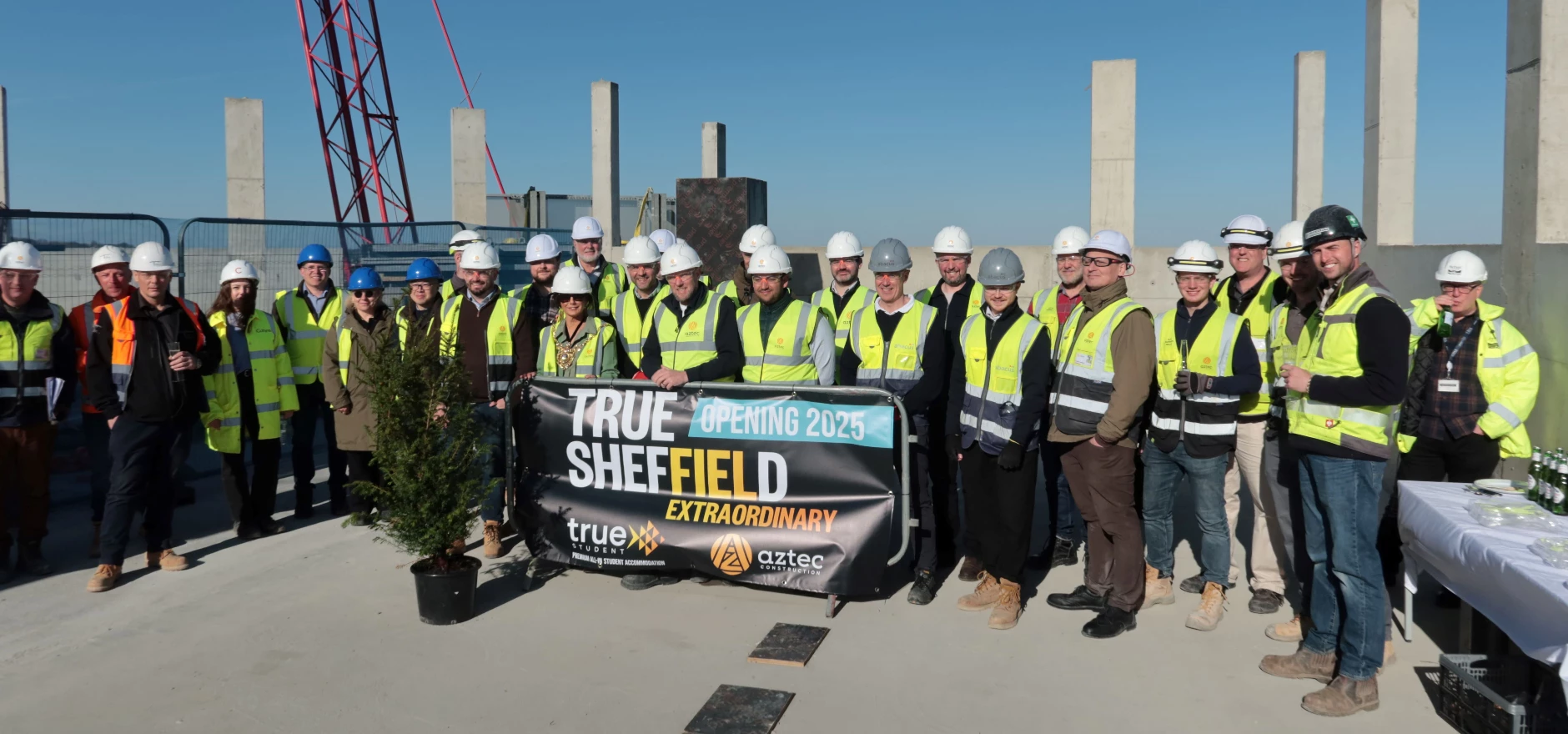 The construction of Sheffield’s second tallest building, the new student hub true student, has reached a major milestone in the build project.JPG