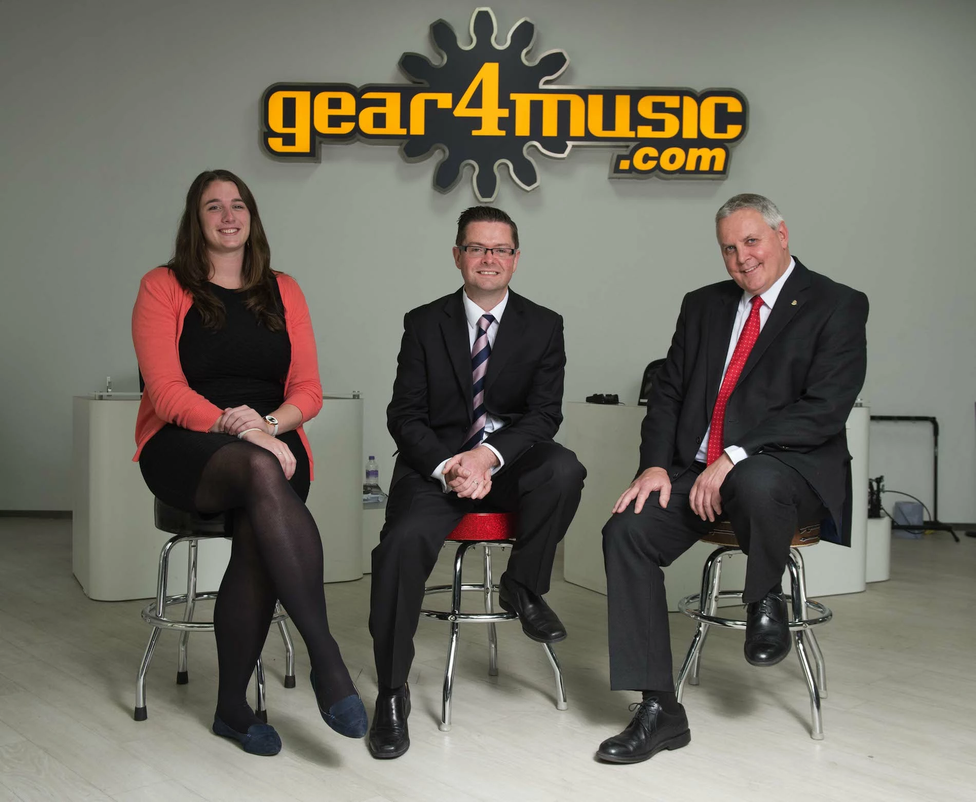 HSBC’s Hannah Raistrick, Gear4music’s Chris Scott and HSBC’s Jonathan Rutter.