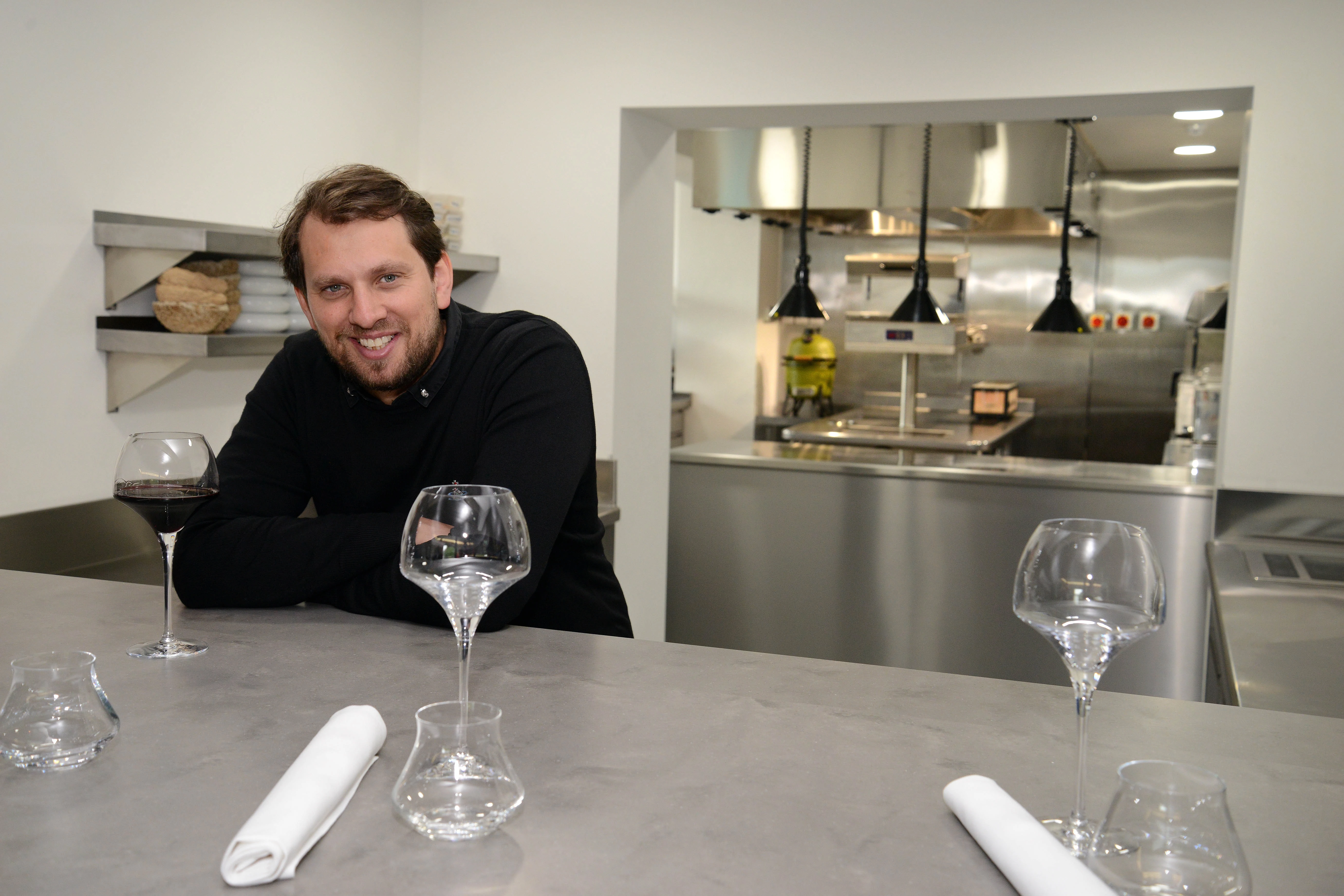 2Raby Hunt - Two Michelin star chef James Close of The Raby Hunt at Summerhouse, County Durham, in the new £200,000 kitchen
