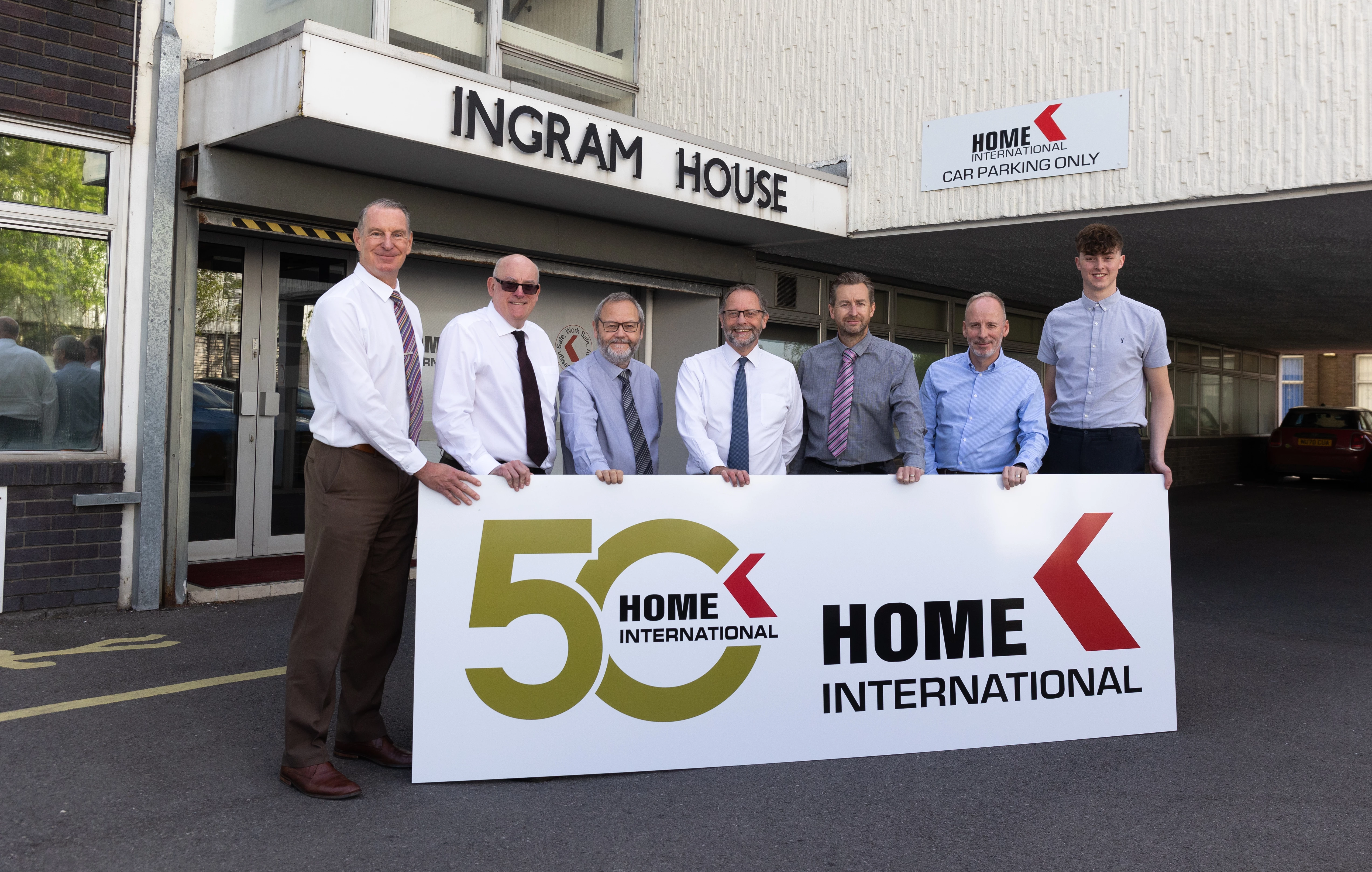 (L-R) IT manager Dave Nunn, engineering director Mark Chatterton, commercial director Michael Home, CEO Andrew Home, manager of engineering Chris Lightowler, senior structural designer Steve Gaythorpe and electrical apprentice Luke Johnson