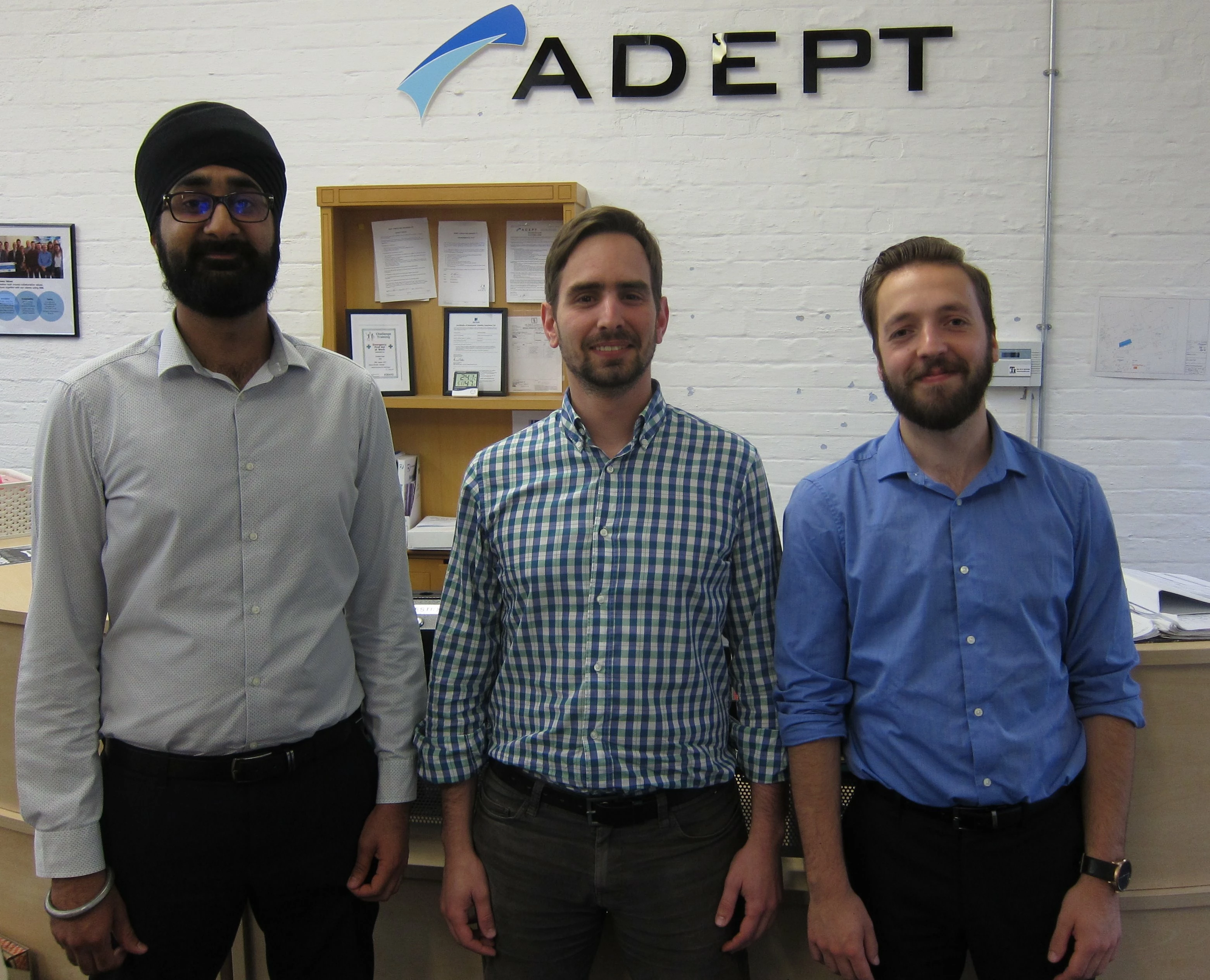 New starters at Adept, Amreet Notay, Pedro Goncalves and Jack Stokes