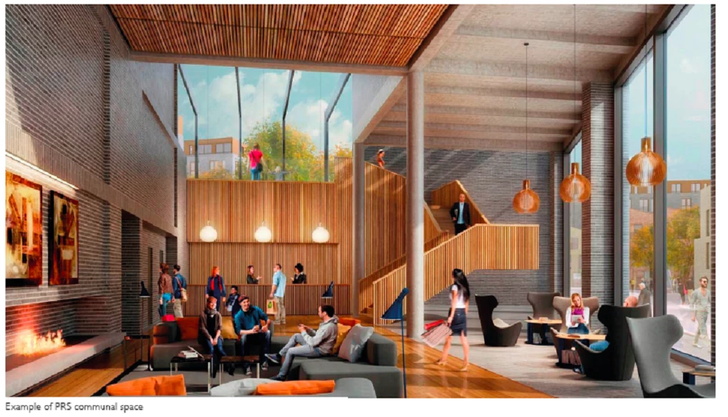 How the building's feature foyer may look