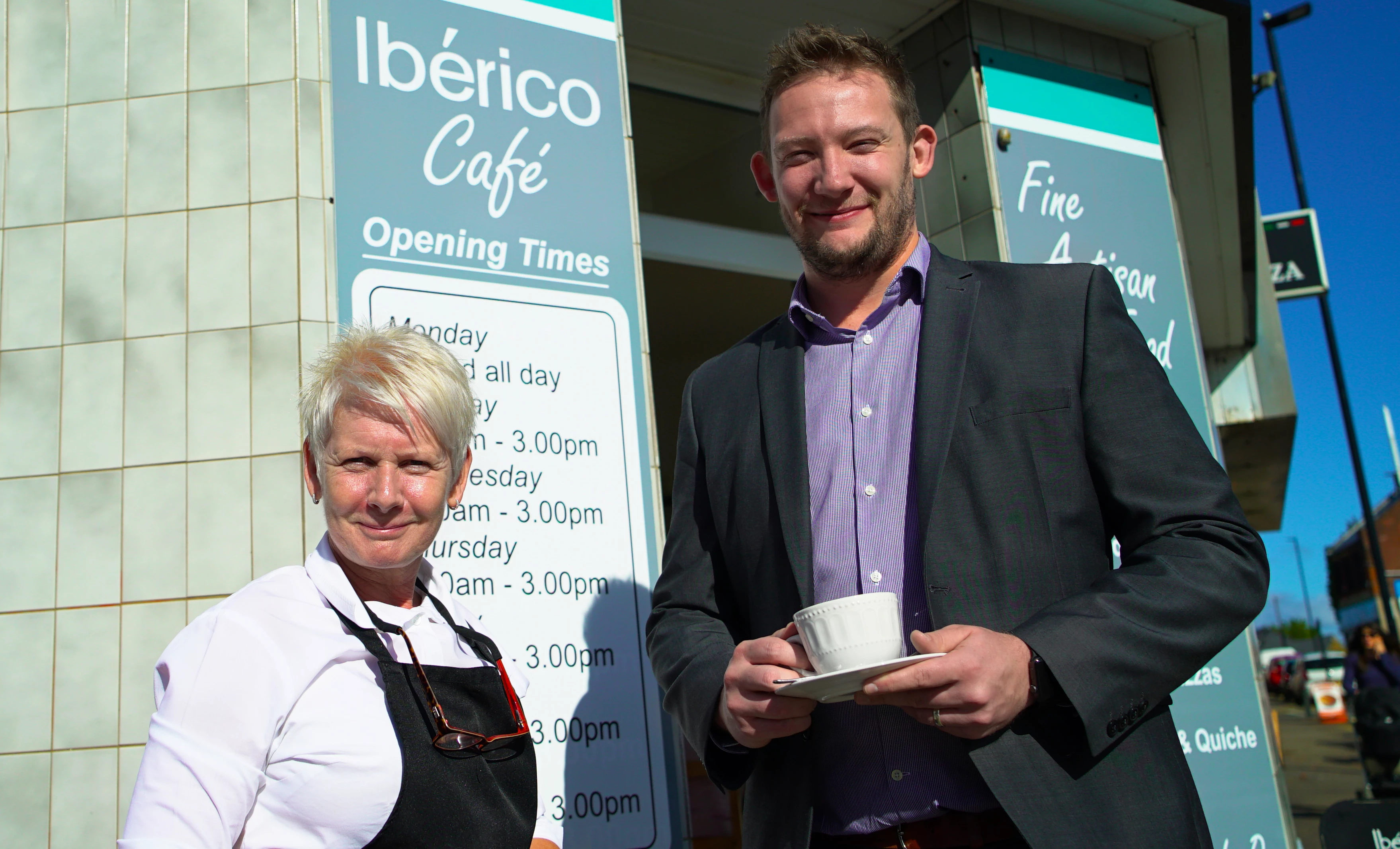 Beverly Rowley, Manager of Ibérico Café and Gareth Smyth, Group Managing Director of Hilton Smythe